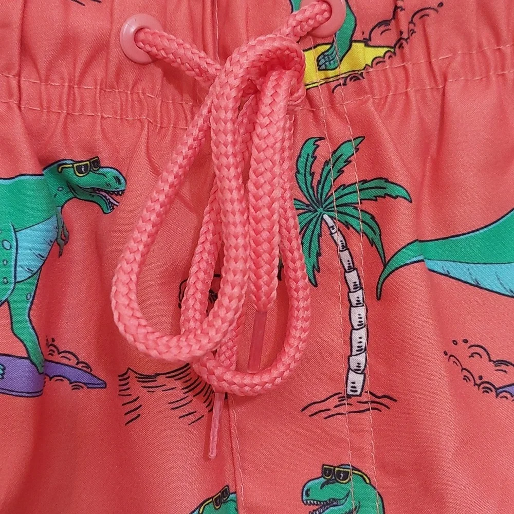 Burnside Boys Size Small Swim Trunks Shorts Coral Dinosaur Surfing Ocean